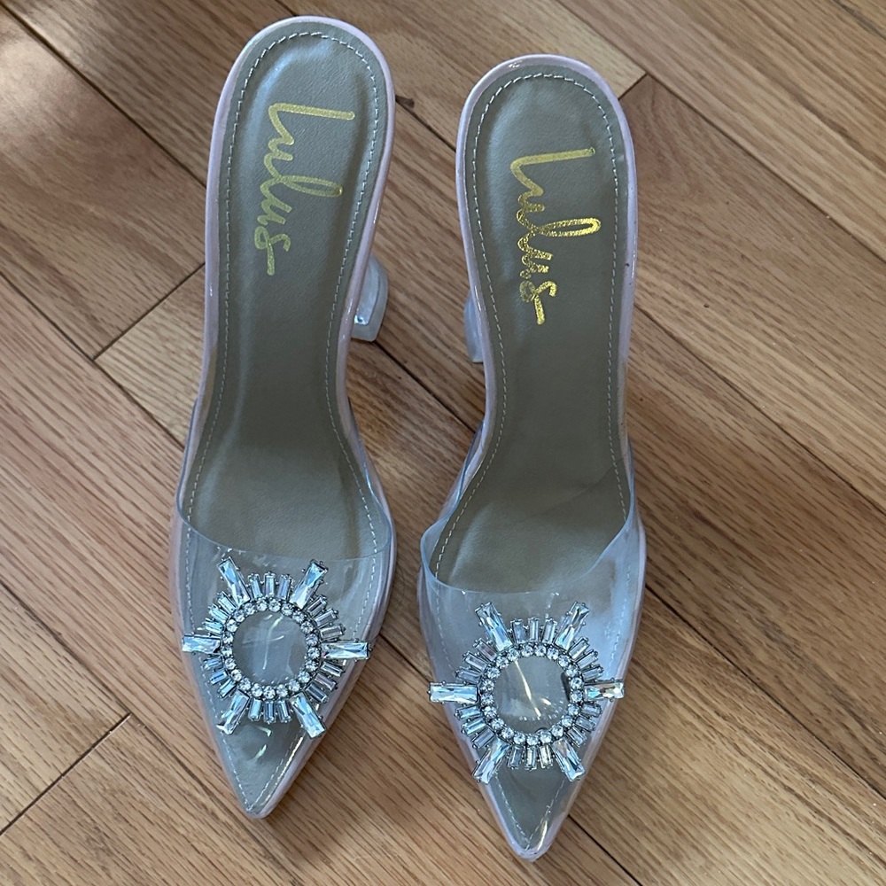 Lulu's Crystal Embellished Clear Heels - Picture 7 of 7